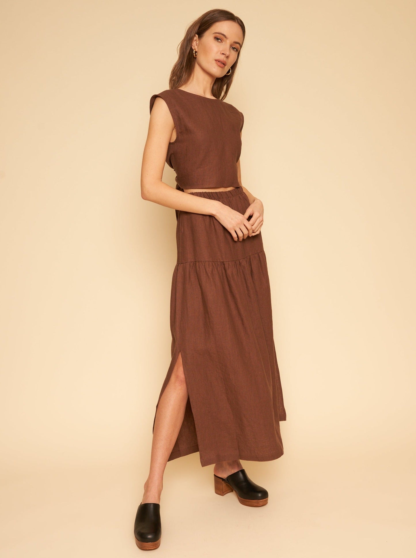 Millie Skirt/Dress - Chocolate Linen