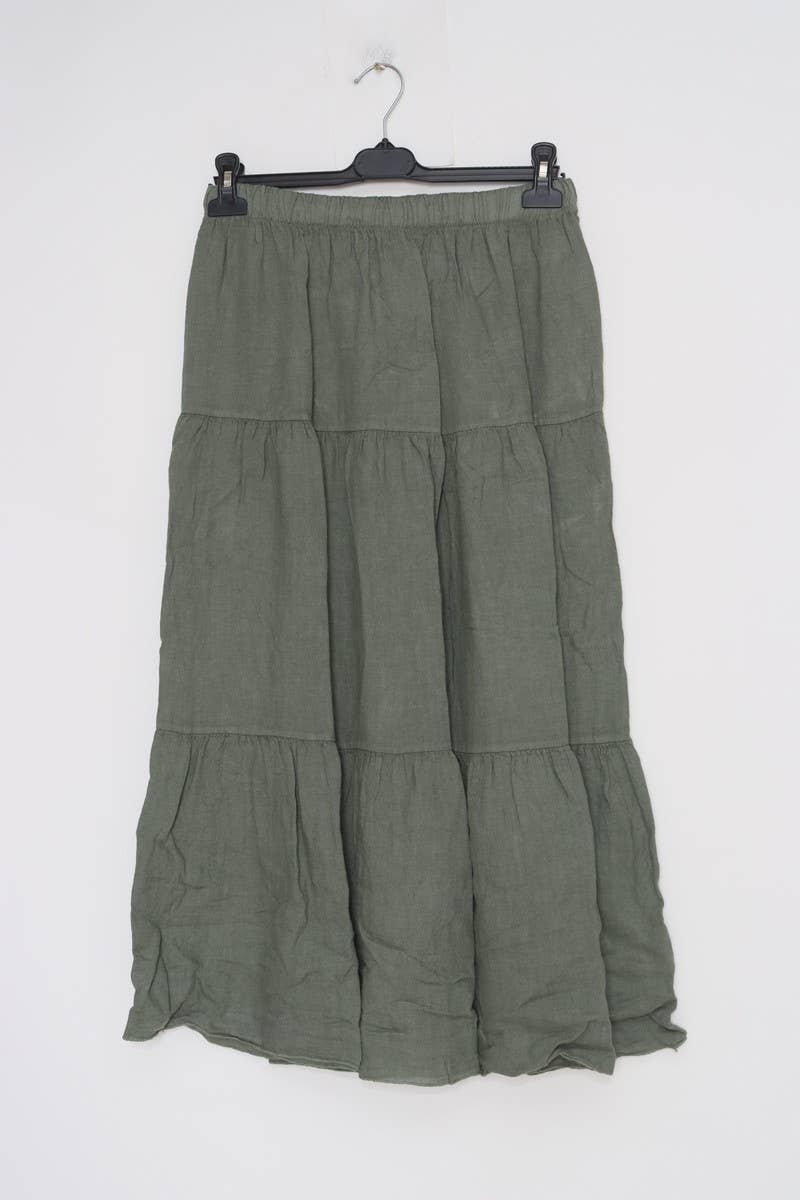 8348 Tiered Linen Skirt