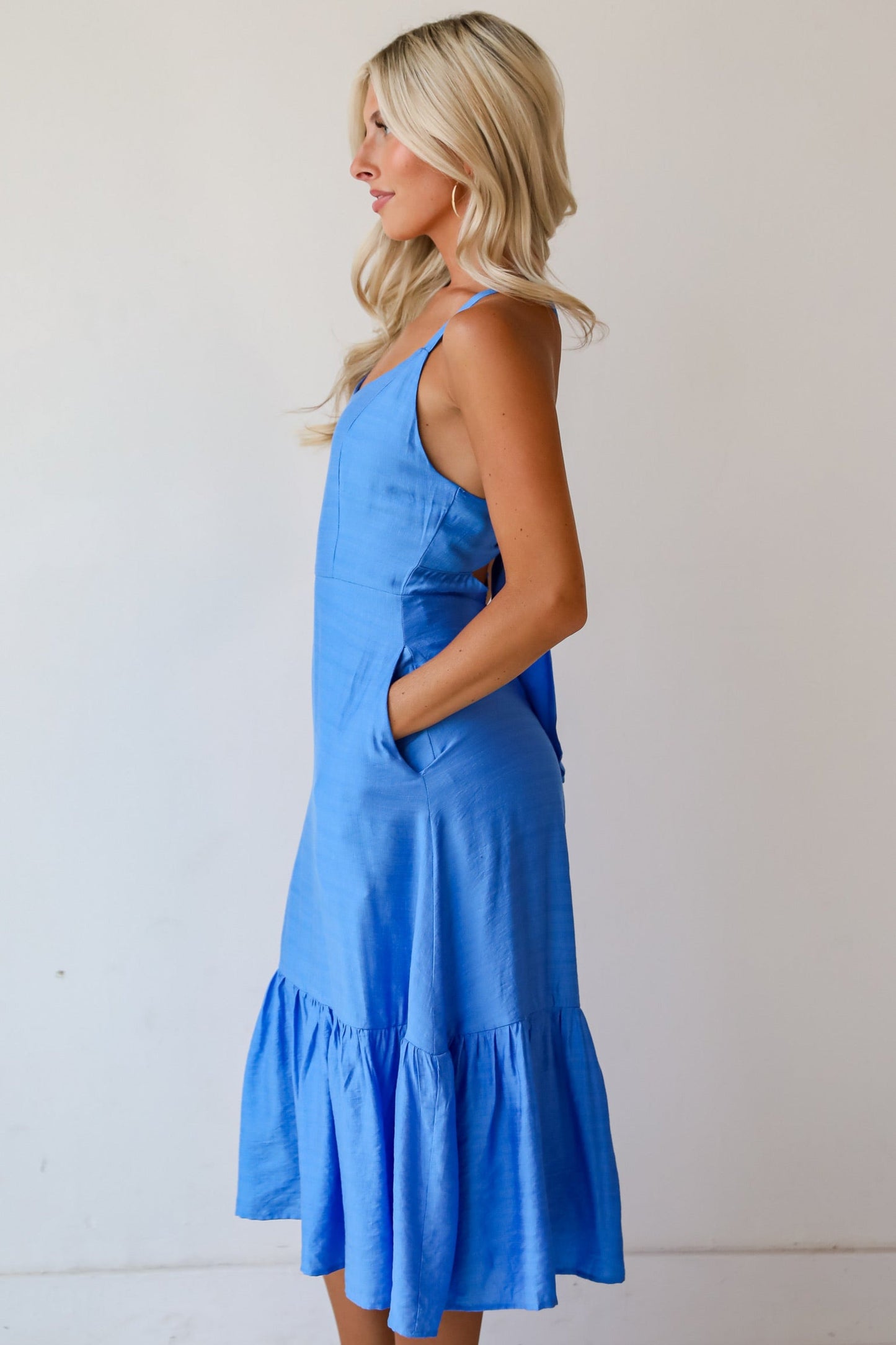 FINAL SALE - Cutest Spirit Blue Midi Dress