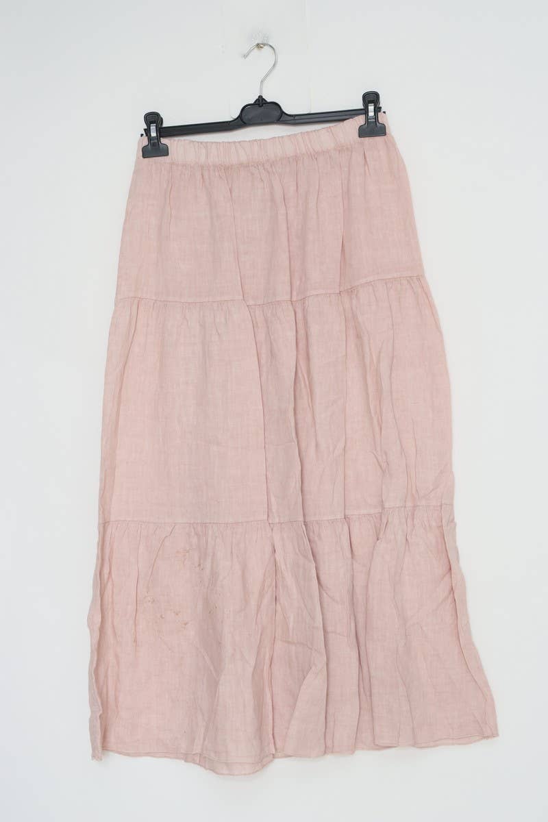 8348 Tiered Linen Skirt