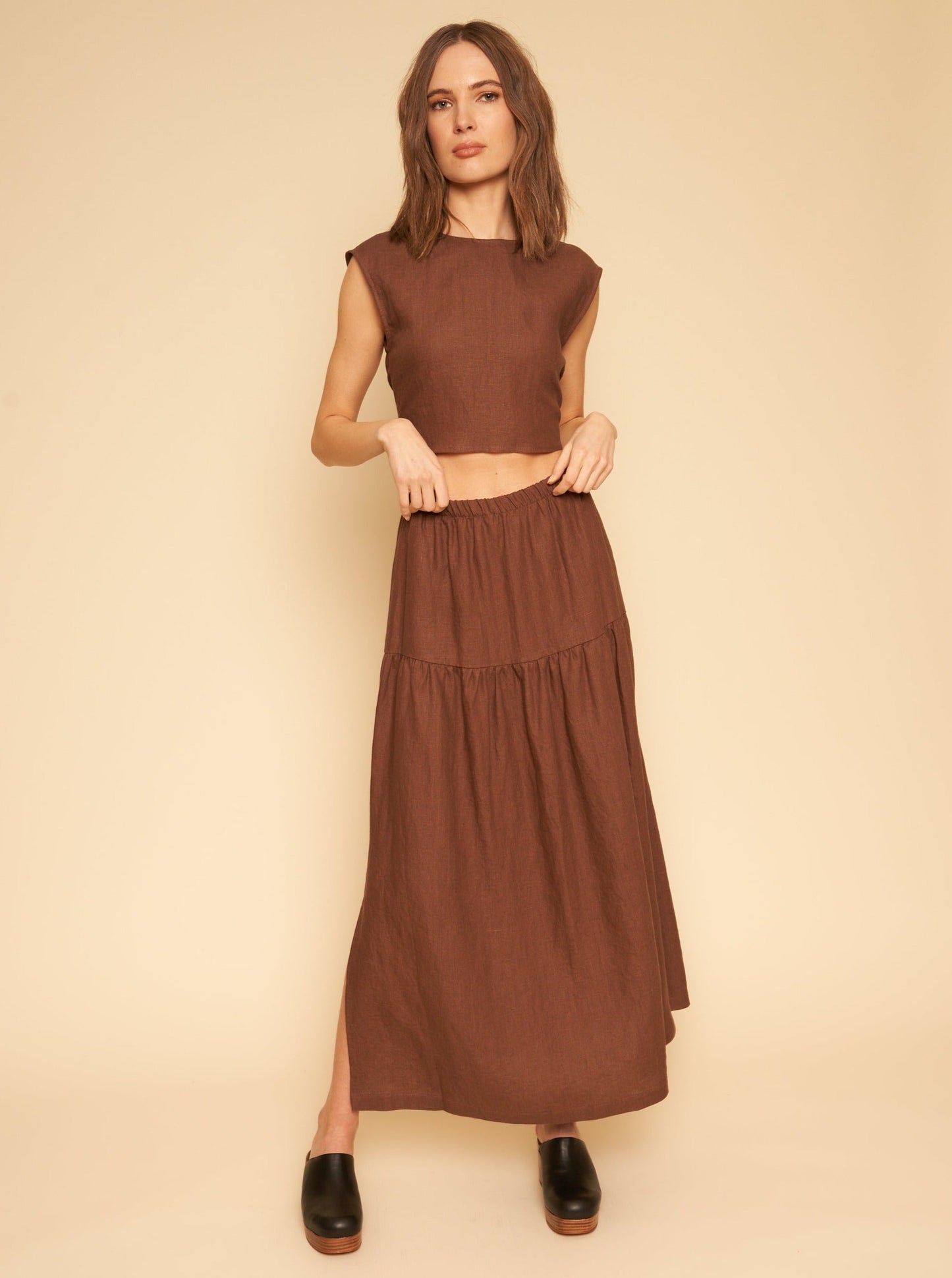 Millie Skirt/Dress - Chocolate Linen
