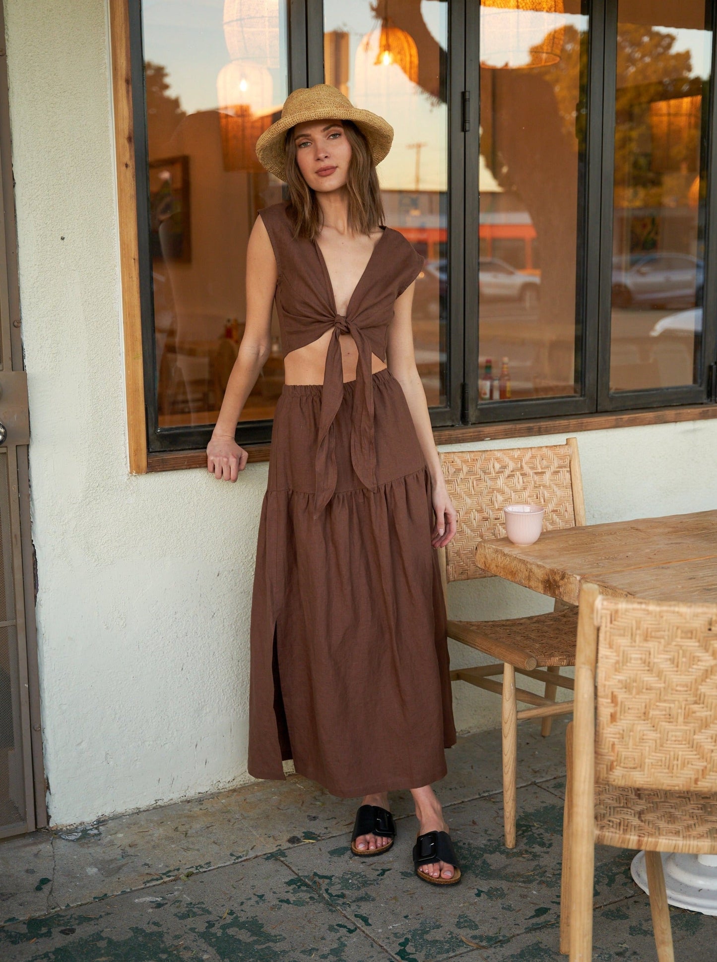 Millie Skirt/Dress - Chocolate Linen